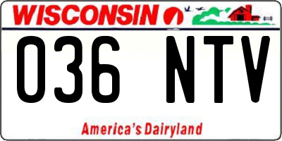 WI license plate 036NTV