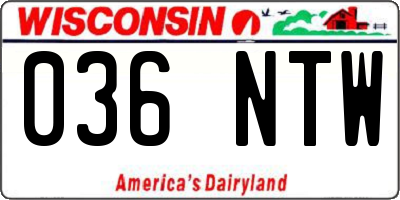 WI license plate 036NTW