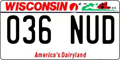 WI license plate 036NUD