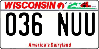 WI license plate 036NUU