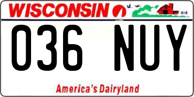 WI license plate 036NUY