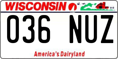 WI license plate 036NUZ