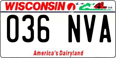WI license plate 036NVA