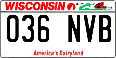 WI license plate 036NVB