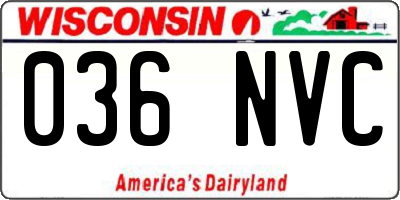 WI license plate 036NVC