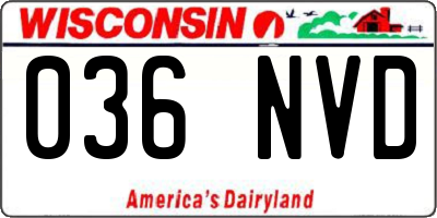 WI license plate 036NVD