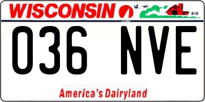 WI license plate 036NVE