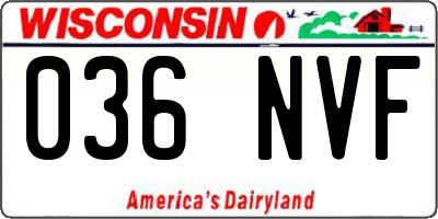 WI license plate 036NVF