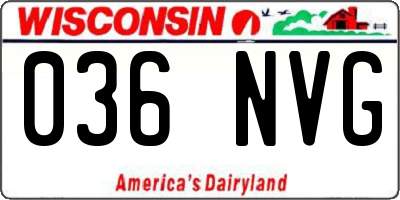 WI license plate 036NVG