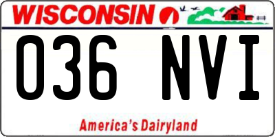 WI license plate 036NVI