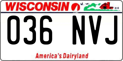 WI license plate 036NVJ