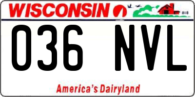 WI license plate 036NVL
