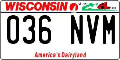 WI license plate 036NVM