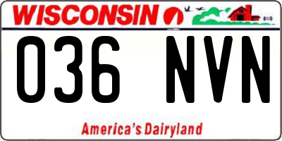 WI license plate 036NVN