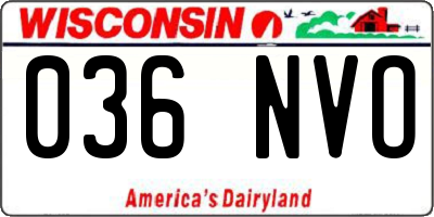 WI license plate 036NVO
