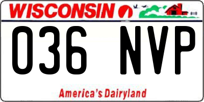 WI license plate 036NVP