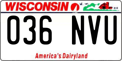 WI license plate 036NVU