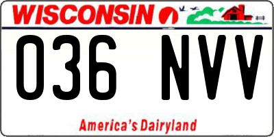 WI license plate 036NVV