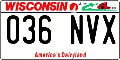 WI license plate 036NVX
