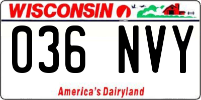 WI license plate 036NVY