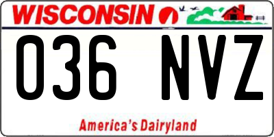 WI license plate 036NVZ