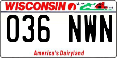 WI license plate 036NWN