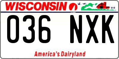WI license plate 036NXK