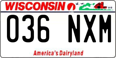 WI license plate 036NXM
