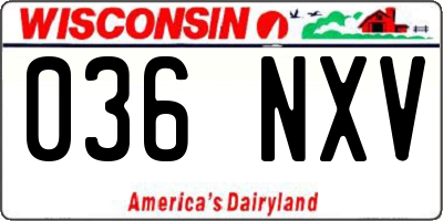 WI license plate 036NXV