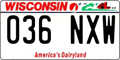 WI license plate 036NXW