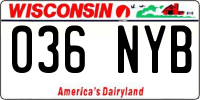 WI license plate 036NYB