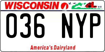 WI license plate 036NYP