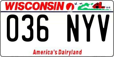 WI license plate 036NYV
