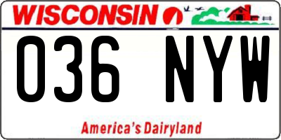WI license plate 036NYW