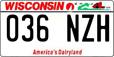 WI license plate 036NZH