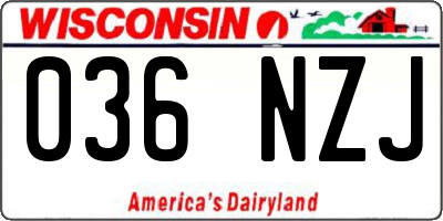 WI license plate 036NZJ