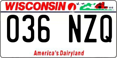 WI license plate 036NZQ