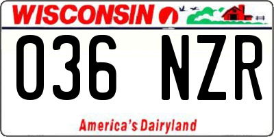 WI license plate 036NZR