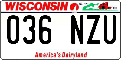 WI license plate 036NZU