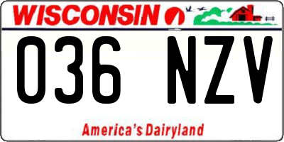 WI license plate 036NZV