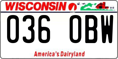 WI license plate 036OBW