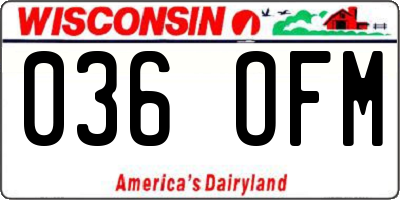 WI license plate 036OFM