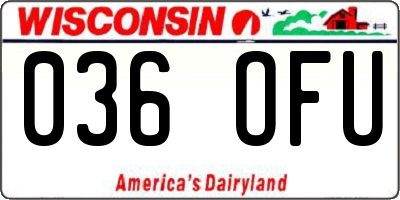 WI license plate 036OFU