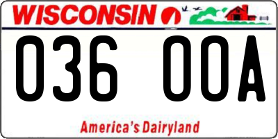 WI license plate 036OOA