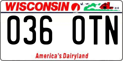 WI license plate 036OTN