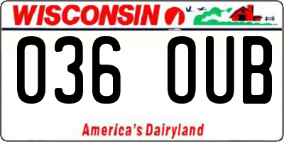 WI license plate 036OUB