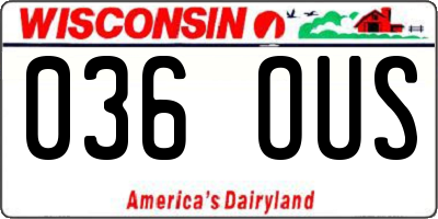 WI license plate 036OUS