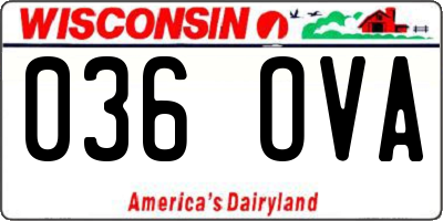 WI license plate 036OVA