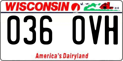 WI license plate 036OVH