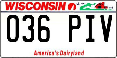 WI license plate 036PIV